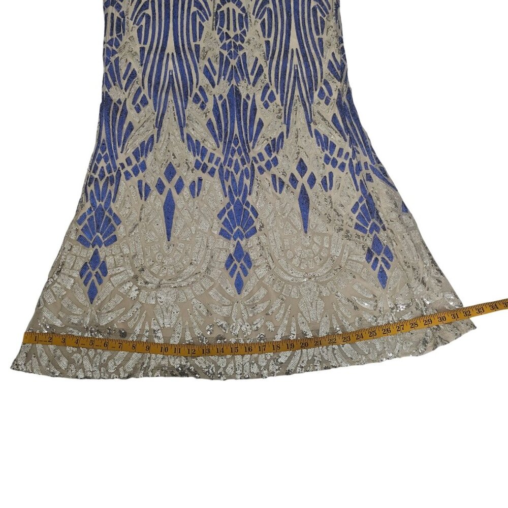 House Of Chic Curve + Plus Blue Sequined Long Sleeve Maxi Dress Size 2XL, NWT - Picture 16 of 16